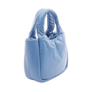 Prada Padded Quilted Handbag Leather Blue